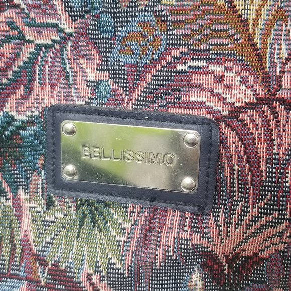 Bellissimo Vintage Palm Tropical Pattern Weekend CarryOn Retro Duffle Bag Travel - Picture 2 of 8